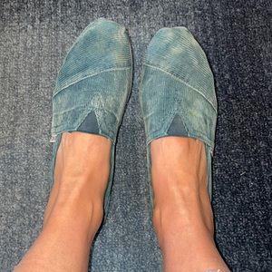 Toms Blue Corduroy Slip on W 9